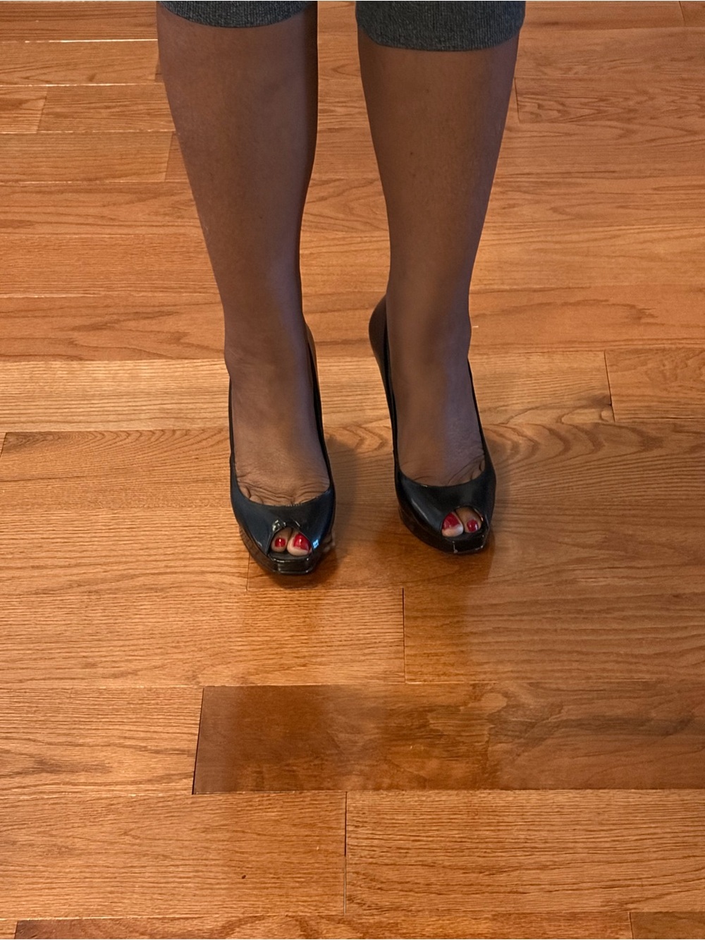 Steve Madden Black Peep-Toe Stiletto Pumps - Picture 4 of 7